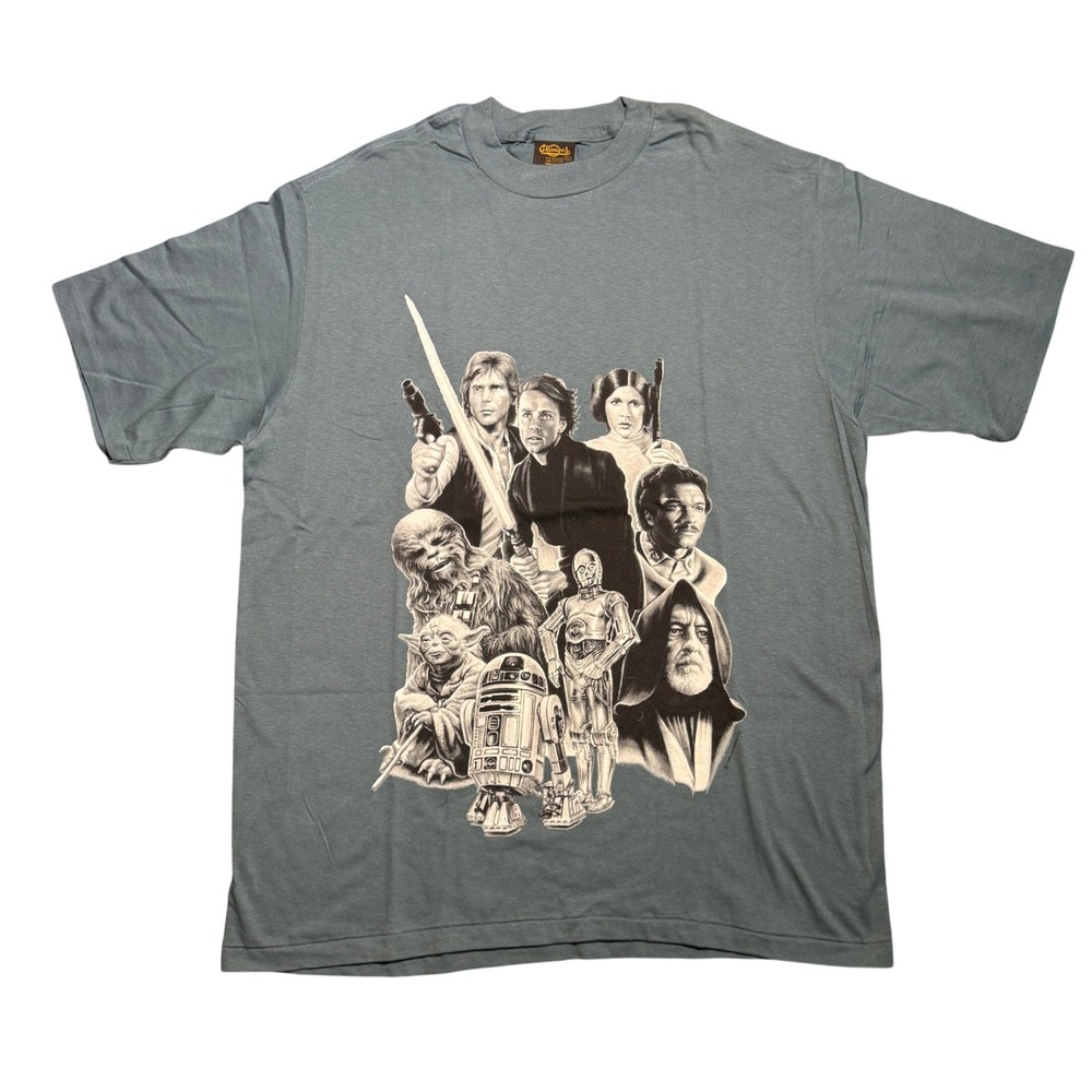 Vintage 1995 Star Wars T Shirt Changes Single Stitch XL Slate Blue USA Made